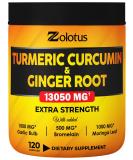 6-in-1 Turmeric Curcumin + Ginger Capsules | 95% Curcuminoids | Joint Support & Absorption | 13050mg Equivalent | with Garlic, Bromelain, Moringa & Black Pepper - Buy Online on GoSupps.com