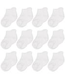 CozyWay Baby Non-Slip Ankle Socks with Grippers - 0-6 Months, White (12 Pairs) - Buy Online on GoSupps.com