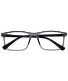 Buy Opulize Ink Large Rectangular Frame Glasses - Scratch Resistant Spring Hinges Gray Men s Eyewear | 1-Pack -1.00 Diopters - Buy Online on GoSupps.com