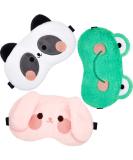 3-Piece Cute Animal Design Sleeping Mask Set for Kids and Adults - Adjustable and Soft Eye Masks for Travel, Pajama Parties - Children's Sleep Mask - Buy Online on GoSupps.com