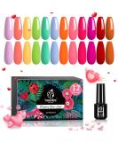Beetles 12-Piece Macaroon Gel Nail Polish Kit - Hot Pink Red Neon Green Yellow Set | Salon-quality Soak Off LED Nail Lamp Manicure Set for Women, Mom, Girlfriend | Nail Art Gifts - Buy Online on GoSupps.com