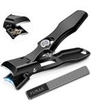 Heavy Duty Nail Clippers for Men | Large Toenail Clippers for Thick Nails & Seniors | No Splash Fingernail Cutter with Catcher - Black - Buy Online on GoSupps.com