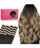 Buy If-alife Tape Extensions | 20Pcs Real Hair 26 Inch Dark Brown to Chestnut Brown & Dirty Blonde Highlights - Silky Straight Remy Invisible Skin Weft - Buy Online on GoSupps.com