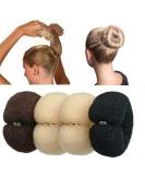Buy Vegcoo 4-Piece Donut Hair Bun Maker Set | Stylist Hair Styling Tool - Black Brown Cream White - Buy Online on GoSupps.com