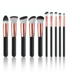 Retoo 10-Piece Professional Make-Up Brush Set | Ideal for Powder Cream & Liquid | Black Eye & Face Brushes - Buy Online on GoSupps.com
