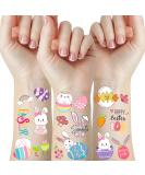 Easter Temporary Tattoos for Kids - Bunny Egg Rabbit Flower Butterflies Stickers - 10 Sheets - Easter Party Supplies & Decorations - Buy Online on GoSupps.com