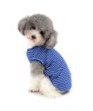Zunea Striped Dog Shirt for Small Dogs & Cats - Soft Cotton Summer Tank Top - Blue - Size L (1 Pack) - Buy Online on GoSupps.com