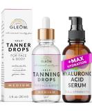 Sunless Self Tanner Drops for Face & Body with Hyaluronic Acid - Medium Tan - Buy Online on GoSupps.com