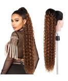 30 inch Long Curly Synthetic Drawstring Ponytail Extension in T2/30# for Women - Buy Online on GoSupps.com