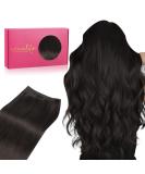 40cm Natural Black Real Hair Extensions - 80g Sew In Weft | Premium Quality Tresse Hair for Seamless Styles - Buy Online on GoSupps.com