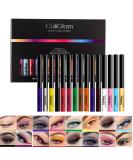 16 Colors Neon Eyeliner Pen Set - Watermatte Glitter Fast Drying Colorful Eye Makeup - Buy Online on GoSupps.com