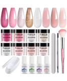 Premium Dip Powder Nail Kit - 8 Colors Clear Nude Pink Glitter Acrylic Set for Home Manicure | Base & Top Coat Included - Buy Online on GoSupps.com