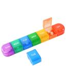 Weekly Pill Organizer - 1 Time A Day Detachable 7 Compartment Travel Case for Vitamins & Medicine - Colorful & Portable - Buy Online on GoSupps.com