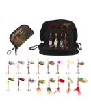 16PCS Spinner Baits Fishing Lures Gift Set for Men | Bass Baits for Freshwater & Saltwater | Includes Portable Tackle Bag - Buy Online on GoSupps.com