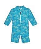 weVSwe Baby Toddler Boy Swimsuit UPF 50+ Sun Protection Rash Guard with Crotch Zipper | Green Leaves | 12-18 Months - Buy Online on GoSupps.com
