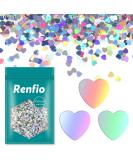Renfio 50g Holographic Heart Shaped Glitter Confetti Sequins for DIY Art & Decorations - Shiny Laser Silver Chunky 1.75 oz - Buy Online on GoSupps.com