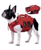 Kuoser Adjustable Dog Lifeguard Vest - Ripstop & High Swimming Capacity for Small to Large Dogs - Perfect Pet Swimming Suit for Beach - XS Red - Buy Online on GoSupps.com
