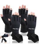 Copper Compression Gloves for Arthritis Pain Relief - 2 Pairs (Large/X-Large) - Hand Support for Carpal Tunnel, Joint Swelling, Rheumatoid - Fingerless Design for Typing - Men and Women - Buy Online on GoSupps.com