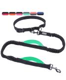 Vivaglory Reflective Waist Dog Leash | Free-Handed Bungee Leash for Medium & Large Dogs | Double Padded Handles | Perfect for Jogging & Training | Adjustable Waist 65-112cm - Black/Turquoise - Buy Online on GoSupps.com