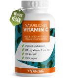 Natural Vitamin C Capsules - 180 Count - 400mg Daily Dose from Amla Acerola Camu-Camu & Rose Hips - Vegan No Additives - Made in Germany - Buy Online on GoSupps.com