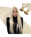 UGEAT Platinum Blonde Extensions - 60cm Keratin Bonding Real Hair - 50g Flat Tip 50 Strands #60 Color - Buy Online on GoSupps.com