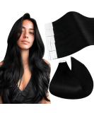 Ugeat Real Hair Tape-In Extensions 50cm - Natural Black Remy Hair 20 Pieces 50g - Skin Weft Hair Extensions - Buy Online on GoSupps.com