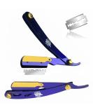 Professional Barbershop Purple Straight Edge Shaving Razor | Premium Folding Knife Blade for a Smooth Shave - Buy Online on GoSupps.com