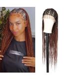 Fecihor 36 Criss Cross Knotless Box Braided Wig with Baby Hair - Mix Black Brown - Buy Online on GoSupps.com