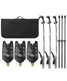 Lixada Fishing Bite Alarm Set: 3 LED Wireless Alerts, Extending Aluminum Bankstick, Padded Tool Bag - Buy Online on GoSupps.com