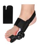 Upgraded Double Correction Bunion Corrector - 3-in-1 Adjustable Big Toe Relief Splint for Men & Women - Comfortable & Effective Hammer Toe Straightener - 6 Adjustable Settings (Black - Buy Online on GoSupps.com