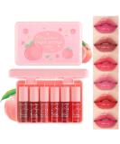 Buy 6 Colors Peach Lip Tint Mini Liquid Lipstick | Moisturizing Plumping Multi-Use Lip & Cheek Tint | Non-Sticky Transfer-Proof Matte Finish | International Shipping Available - Buy Online on GoSupps.com