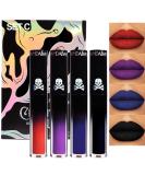 4Pcs Matte Liquid Lipstick Set - Dark Red Purple Blue Black | Long Lasting Waterproof Lip Stain Gift Set for Women - Buy Online on GoSupps.com