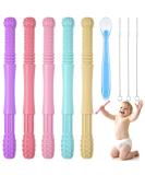 Hongteya Baby Bite Tube & Ring Set - BPA-Free Silicone Dental Aid 0-12 Months 6 Vibrant Colors - Safe Teething Solution for Infants - Buy Online on GoSupps.com
