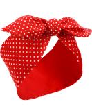 Costume Headband White Polka Dot Bandana Headband Wire Headband Retro Hairband Headwrap Hair Accessories for Women and Girls(Red Small Dots) Small Dots Red - Buy Online on GoSupps.com