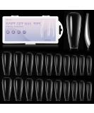 Rstyle 288 Nail Tips - 10 Sizes Transparent Full Cover Almond Gel Tips for UV Nail Polish | Long Ballerina Dark Red - Buy Online on GoSupps.com