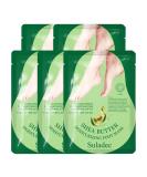 Moisturizing Foot Mask with Shea Butter & Goat Milk | Hydrating Dry Cracked Feet Treatment - 5 Pairs for Men & Women - Buy Online on GoSupps.com