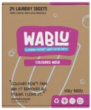 WABLU Coloured Wash Laundry Sheets | Lightly scented VERY BERRY | Concentrated Bio (with enzymes) | Sustainable alternative to liquids capsules and powder | Travel Wash | 24 Washes - Buy Online on GoSupps.com
