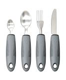 4Pcs Easy Grip Adaptive Cutlery Set for Arthritis & Parkinson's - Large Wide Handles, Elderly & Disabled Utensils in Grey - Buy Online on GoSupps.com