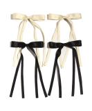 4pcs Hair Clips for Women Tassel Ribbon Bowknot Hair Clips With Long Tail  Women Hair Clip for Girl  Solid Hair Clips Long Hair Accessories Barrettes Claw Hair Clips With Bow (Black&Beige) Beige Black - Buy Online on GoSupps.com
