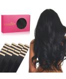 Salife Invisible Tape Extensions - 20Pcs 40g 30cm Deep Black Remy Real Hair - Silky Straight Skin Weft - Buy Online on GoSupps.com