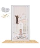 35.5X82 Reinforced Cat Screen Door - Heavy Duty Pets Proof with Bilateral Zipper for Home, Bedroom, Living Room, Kitchen Patio - Prevent Dogs & Cats from Escaping - Buy Online on GoSupps.com