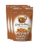 Crazy Go Nuts Walnuts - Maple, 4.5 oz (3-Pack) - Healthy Snacks, Vegan, Low Carb, Gluten Free, Superfood - Natural, Non-GMO, ALA, Omega 3 Fatty Acids, Good Fats, and Antioxidants - Buy Online on GoSupps.com