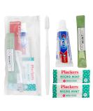 Travel-Sized Adult Dental Care Kit - TSA-Compliant Oral Care Bag with Toothbrush Floss Picks Toothpaste & Mint Mouthwash | Bulk Pack - Buy Online on GoSupps.com