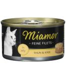 Miamor Feine Filets Thun und Cheese Premium Cat Food | 24x100g | International Shipping Available - Buy Online on GoSupps.com