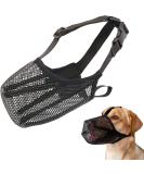 Breathable Mesh Dog Muzzle - Adjustable Nylon Muzzle for Small to XL Dogs - Safety Straps & Comfort Fit - Black - Buy Online on GoSupps.com