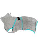 OWBB Extra Suction Dog Bath Towel & Cat Fast Drying Bathrobe - XS Soft Fleece Gray | Adjustable Straps Pet Coat - Buy Online on GoSupps.com
