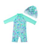 UPF 50+ Green Octopus2 Baby Zipper Swimwear | Snap Bottom Toddler Swimsuit 6-9 Months - Buy Online on GoSupps.com