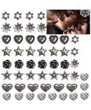 48Stk Halloween Steine Nails - 3D Gothic Punk Nail Art Accessories with Silver Heart Flower & Pentagram Charms for DIY Manicure - Buy Online on GoSupps.com