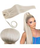 Runature 30cm White Blonde Clip-In Ponytail Extensions | Remy Real Hair Braid Extensions - 12 Inch #800 70g - Buy Online on GoSupps.com