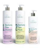 EZERO Shampoo and Conditioner Set with Mask Plex for Damaged Hair - Argan Oil, Amino Acids, Hyaluronic Acid, Shea Butter - Vegan Hair Treatment - Buy Online on GoSupps.com